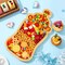 Baby Shower Charcuterie Board Gift 14.96 x 7.87 Inch Milk Bottle Wooden Appetizer Serving Trays Snack